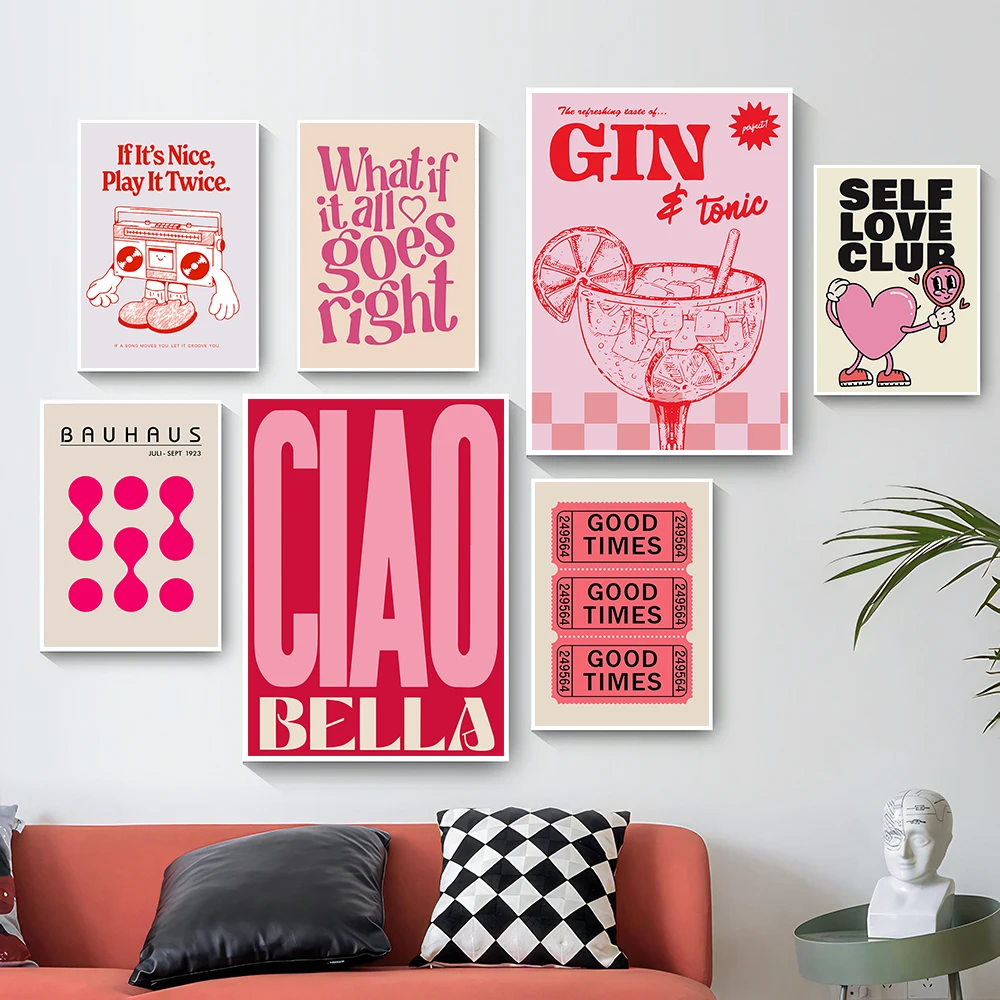 Photography Angle - البساطة خمر الوردي الكرتون طباعة قماش
