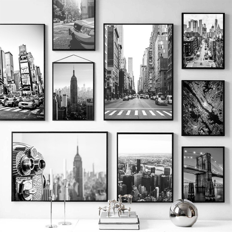 Photography Black And White - لوحات قماشية لمدينة نيويورك، ملصقات وطباعات