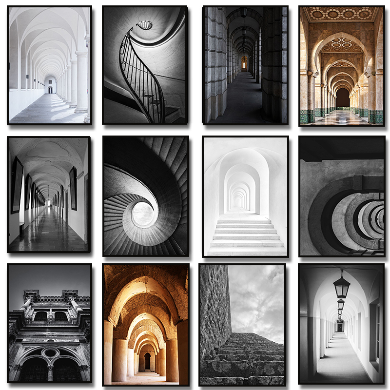 Photography Black And White - لوحات فنية حديثة بتصميم معماري تجريدي