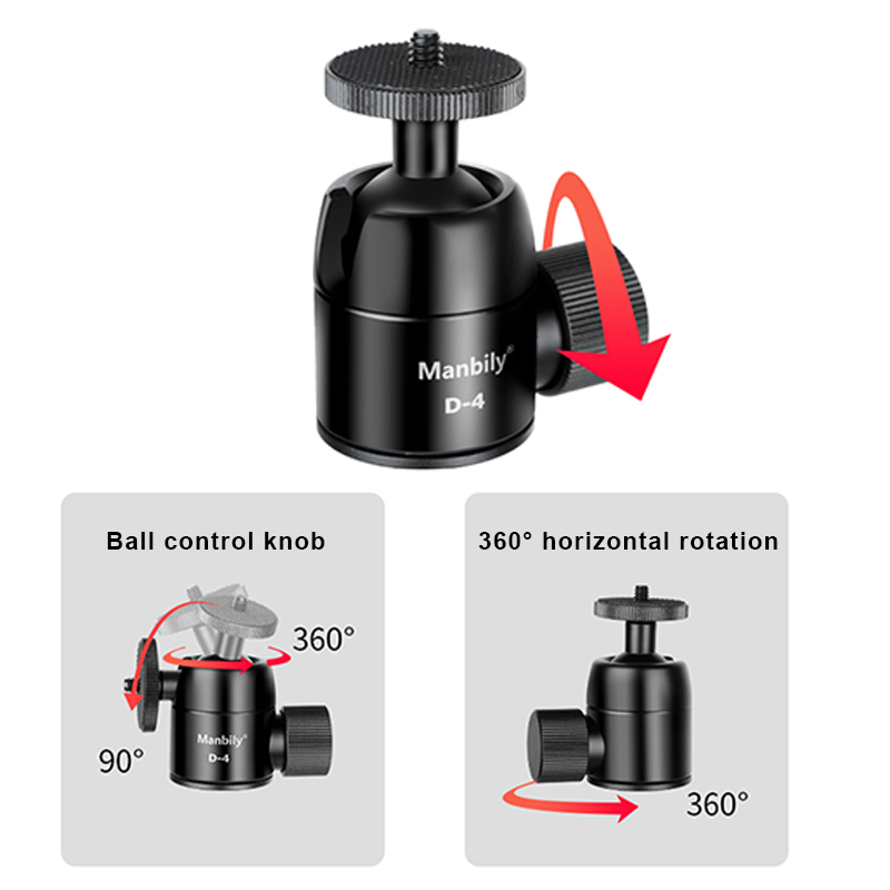 مانبيلي D-4 رأس كروي صغير لكام - مراجعة Fluid Head Tripod وسعره