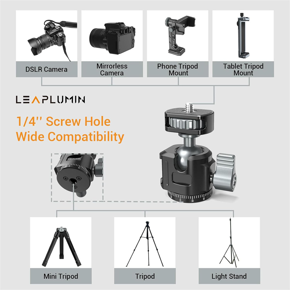 LEAPLIGHT معدن كرة صغيرة رئيس  - مراجعة Fluid Head Tripod وسعره