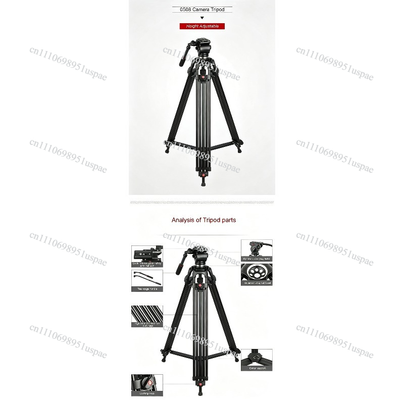 حامل كاميرا احترافي JY0508، حا - مراجعة Fluid Head Tripod وسعره