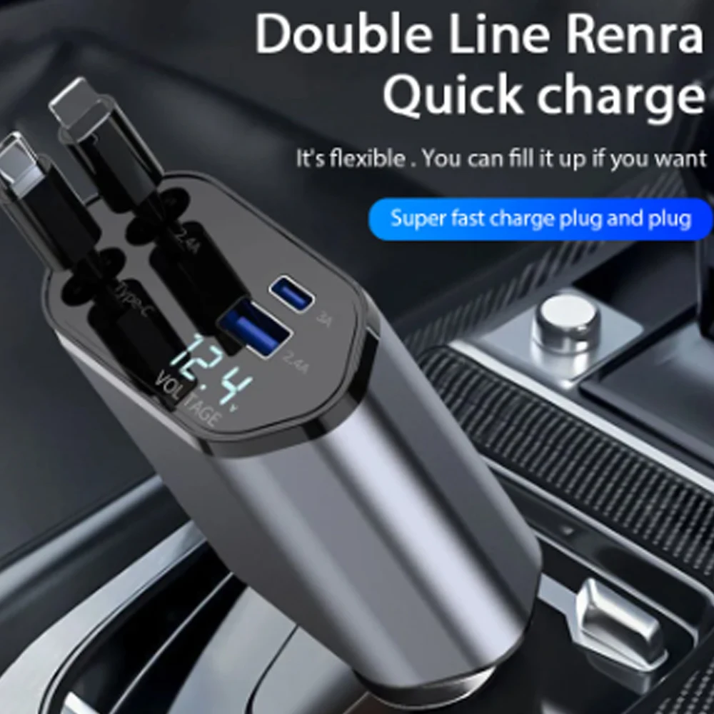 محول شاحن سيارة 120 وات شحن سر - مراجعة Tethering Cable Usb وسعره