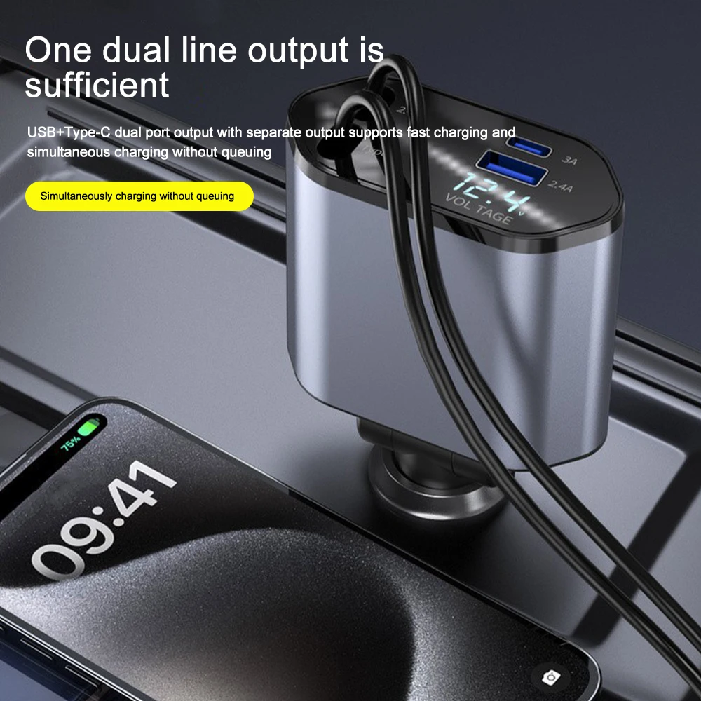 محول شاحن سيارة 120 وات شحن سر - مراجعة Tethering Cable Usb وسعره