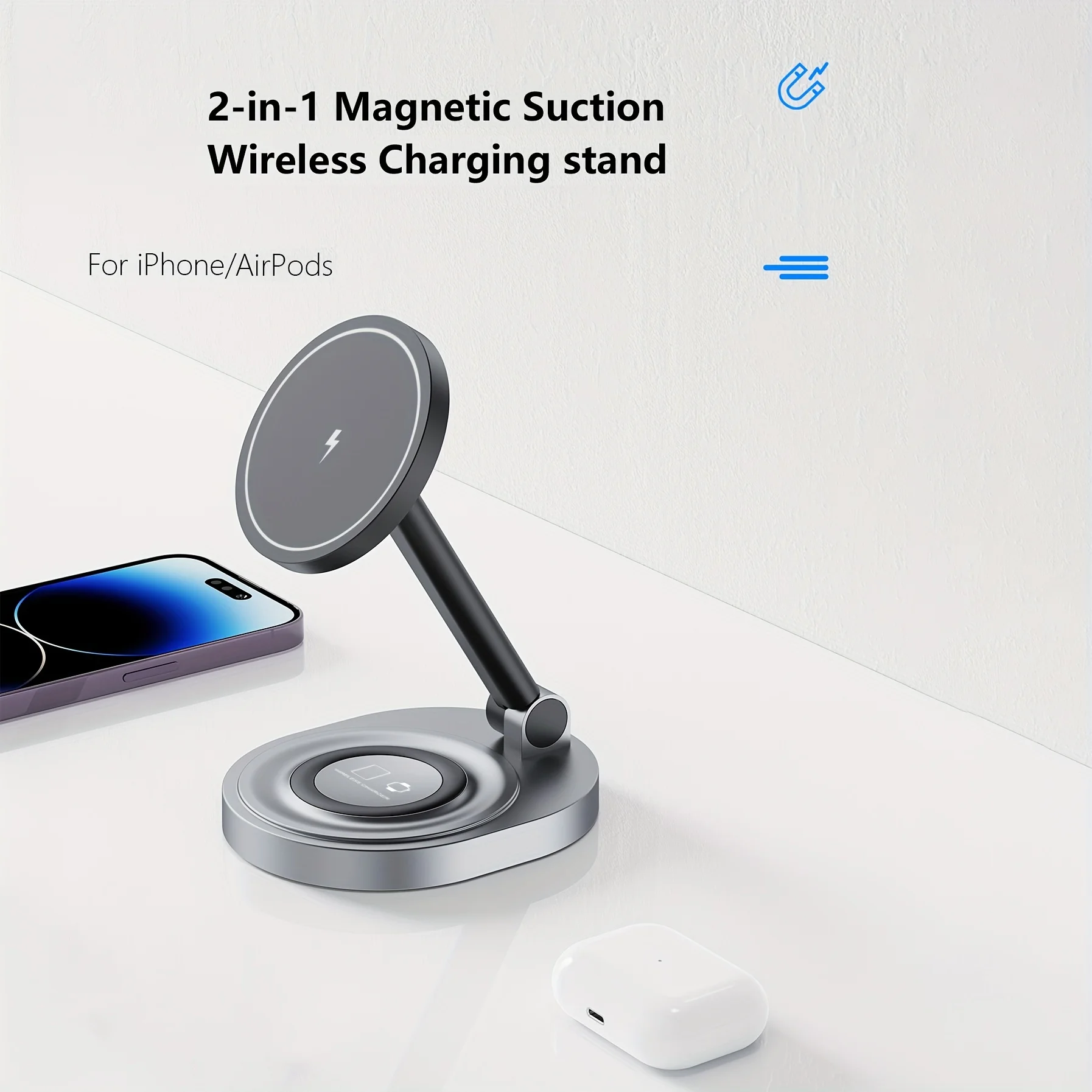 2 في 1 شاحن لاسلكي مغناطيسي حا - مراجعة Tethering Cable Usb وسعره
