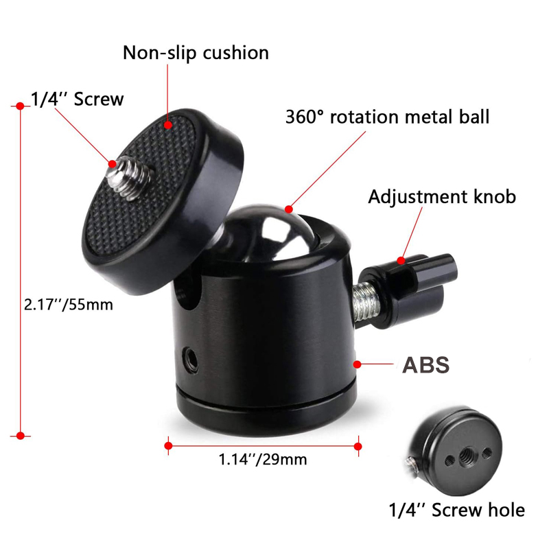 قاعدة تثبيت برأس كروي مع برغي  - مراجعة Fluid Head Tripod وسعره